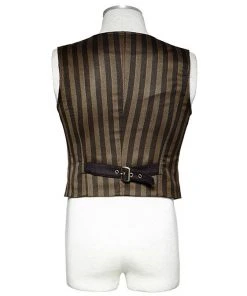 Punk Rave Steampunk Striped Waistcoat