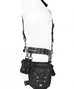 All Steampunk Accessories Punk Rave Catacomb Bag And Harness Black PU