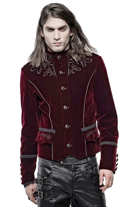 Punk Rave Hamlet Red Jacket Mens Gothic Clothing 3 Punk Rave Hamlet Red Jacket Mens Gothic Clothing