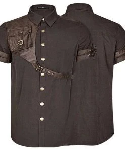 Mens Steampunk Clothing Punk Rave Steampunk Aviator Shirt