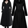 Ladies Gothic Clothing Punk Rave Maelyss Coat Black
