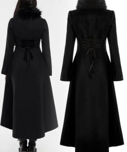 Ladies Gothic Clothing Punk Rave Maelyss Coat Black