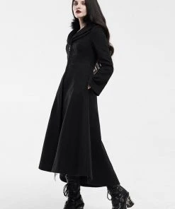 Ladies Gothic Clothing Punk Rave Maelyss Coat Black
