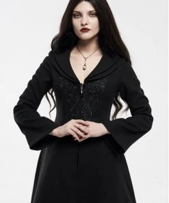 Ladies Gothic Clothing Punk Rave Maelyss Coat Black