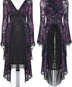 Punk Rave High Elf Evening Dress Purple