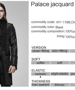 Mens Gothic Clothing Punk Rave Obsidian Jacket