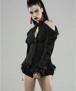 Punk Rave Black Swan Shirt Ladies Gothic Clothing