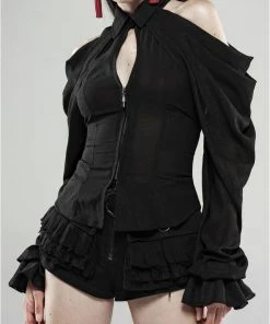 Punk Rave Black Swan Shirt Ladies Gothic Clothing