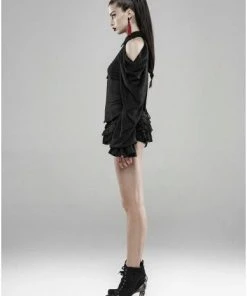 Punk Rave Black Swan Shirt Ladies Gothic Clothing