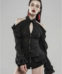 Punk Rave Black Swan Shirt Ladies Gothic Clothing