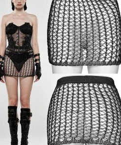 Ladies Gothic Clothing Punk Rave Meshmerizer Skirt