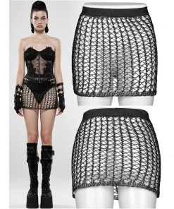 Ladies Gothic Clothing Punk Rave Meshmerizer Skirt