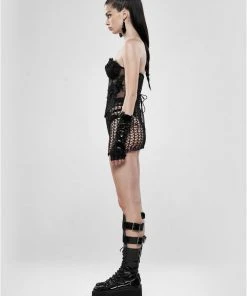 Ladies Gothic Clothing Punk Rave Meshmerizer Skirt