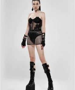 Ladies Gothic Clothing Punk Rave Meshmerizer Skirt