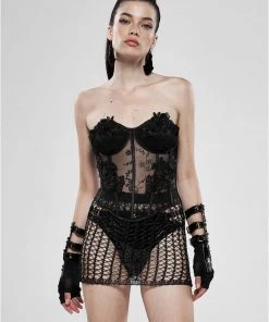 Ladies Gothic Clothing Punk Rave Meshmerizer Skirt