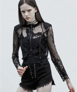 Punk Rave Misfit Lace Crop Top