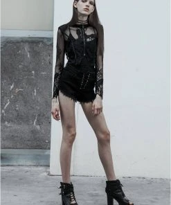 Punk Rave Misfit Lace Crop Top