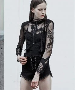 Punk Rave Misfit Lace Crop Top