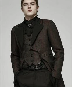 Mens Gothic Clothing Punk Rave The Great Gatsby Jacket Brown