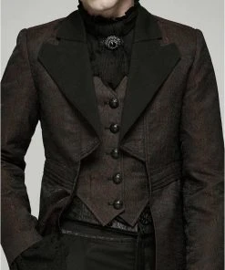 Mens Gothic Clothing Punk Rave The Great Gatsby Jacket Brown