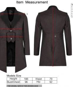 Mens Gothic Clothing Punk Rave The Great Gatsby Jacket Brown