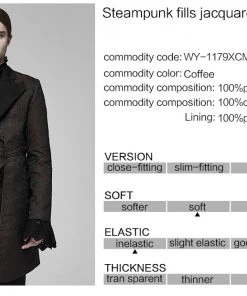 Mens Gothic Clothing Punk Rave The Great Gatsby Jacket Brown