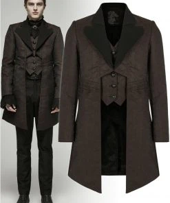 Mens Gothic Clothing Punk Rave The Great Gatsby Jacket Brown
