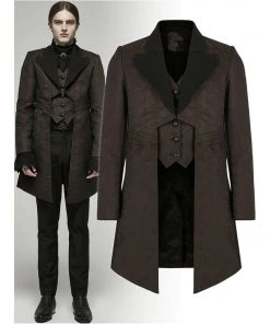 Mens Gothic Clothing Punk Rave The Great Gatsby Jacket Brown