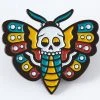 Punky Pins Pins, Badges And Patches Punk Pins Death Head Moth Tattoo Enamel Pin