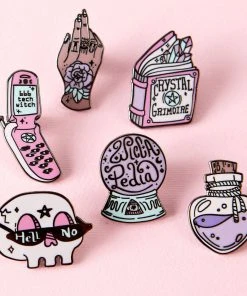 Punky Pins Wiccapedia Crystal Ball Enamel Pin Pins, Badges And Patches