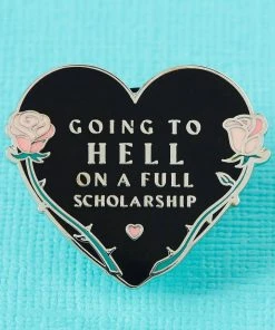 Pins, Badges And Patches Punky Pins Going To Hell On A Full Scholarship Enamel Pin
