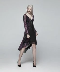 Punk Rave High Elf Evening Dress Purple