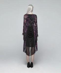 Punk Rave High Elf Evening Dress Purple