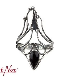 All Jewellery Echt EtNox Black Nail With Onyx Silver Ring