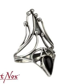All Jewellery Echt EtNox Black Nail With Onyx Silver Ring