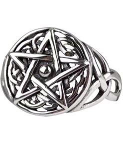 Gothic Jewellery Echt EtNox Celtic Pentagram Ring Sterling Silver