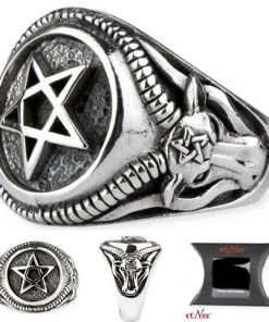 Echt EtNox Celtic Pentagram Ring Sterling Silver Gothic Jewellery