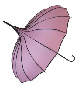 Soake All Steampunk Accessories Ribbed Pagoda Pink Umbrella
