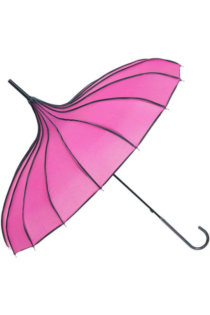 Soake All Steampunk Accessories Ribbed Pagoda Rose Red Umbrella 3 Soake All Steampunk Accessories Ribbed Pagoda Rose Red Umbrella