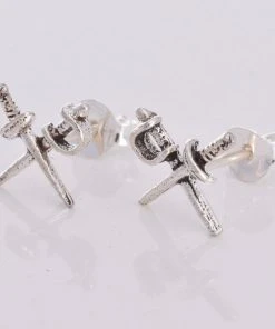 Seventh Sense Silver Crossed Cutlass Stud Earrings Silver Gothic Jewellery