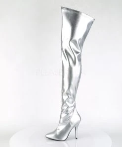 Ladies Fetish Boots Pleaser SEDUCE 3000 Boots Silver