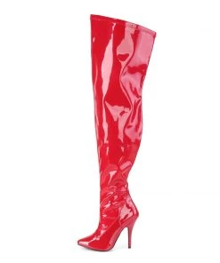 Pleaser Pink Label SEDUCE-3000WC Boots Red Ladies Fetish Boots