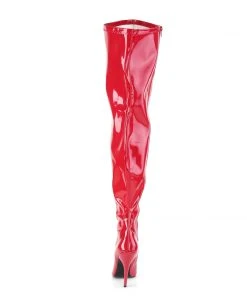 Pleaser Pink Label SEDUCE-3000WC Boots Red Ladies Fetish Boots