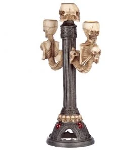 Puckator All Homeware Triple Skull And Spine Candlestick