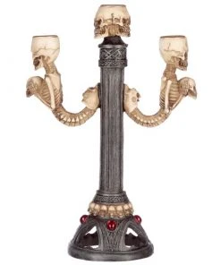 Puckator All Homeware Triple Skull And Spine Candlestick