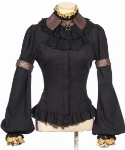 RQBL Black Jabot And Wristbands