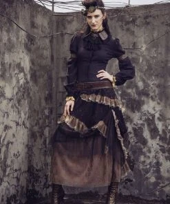 RQBL Black Jabot And Wristbands