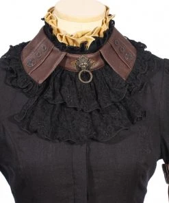 RQBL Black Jabot And Wristbands