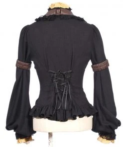 RQBL Black Jabot And Wristbands