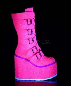 All Footwear Demonia SWING 230G Boots Pink